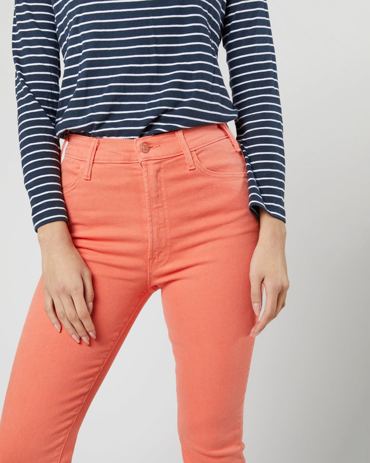 MOTHER The Hustler High Rise Frayed Flare Leg Ankle Jeans MSRP $218