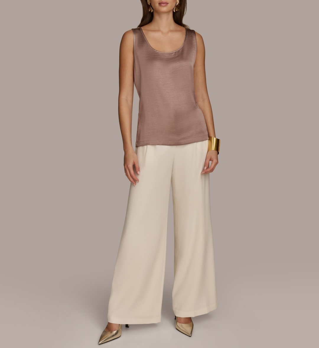 Donna Karan New York Women's Mixed-Media Scoop-Neck Top MSRP $69