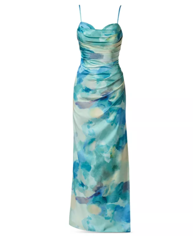 Adrianna By Adrianna Papell Sateen Column Dress MSRP $299