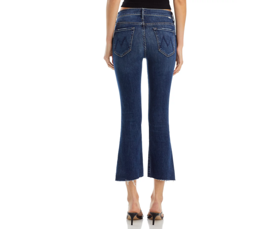 MOTHER The Insider High Rise Crop Step Fray Bootcut Jeans MSRP $228