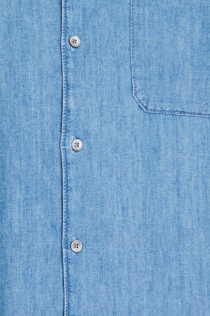 FRAME Denim Chambray Linen-Blend Shirt MSRP $198