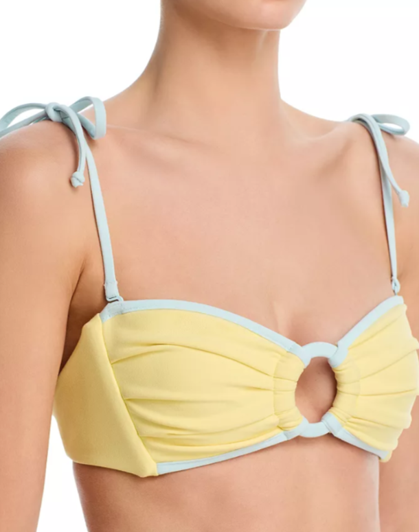 Montce Tori Ties Bandeau Bikini Top & Lulu Cheeky Bikini Bottom MSRP $230