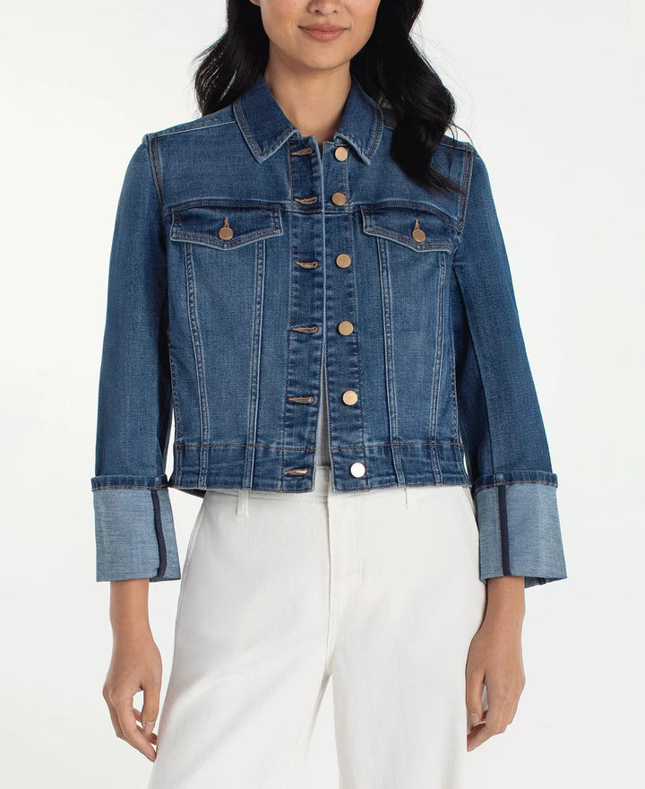 Liverpool Los Angeles Women's Collared Trucker Jacket MSRP $119
