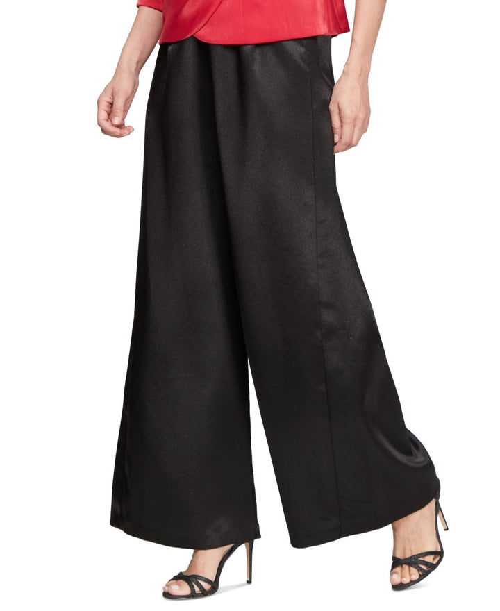 Alex Evenings Petite Satin Wide-Leg Pants MSRP $109
