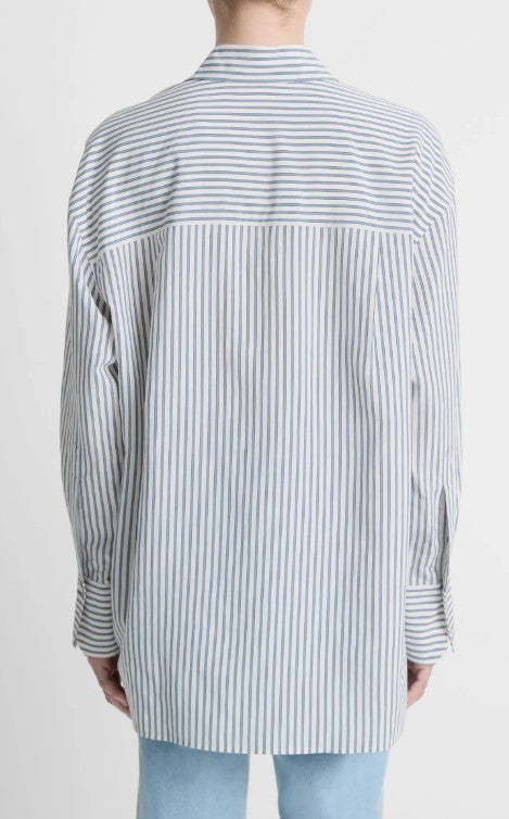 Vince Furrow Stripe Button-Up Shirt MSRP $365