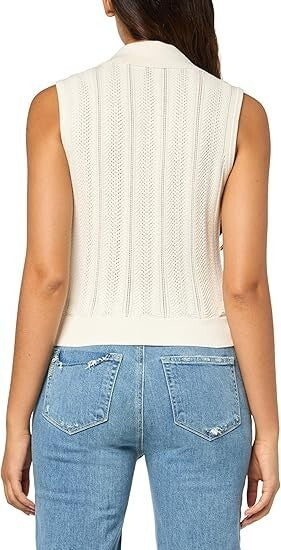 Paige Rossana V Neck Collared Vest MSRP $179