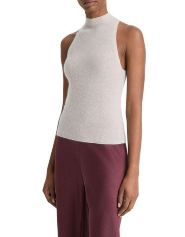 Vince Metallic Mock Neck Tank Top MSRP $295