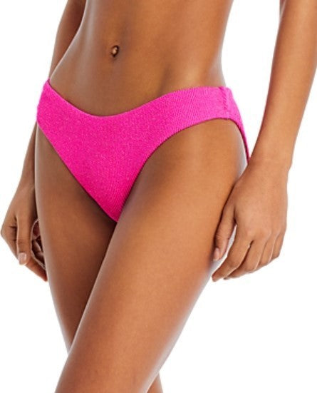Aqua Metallic Crinkle Basic Bikini Bottom MSRP $48