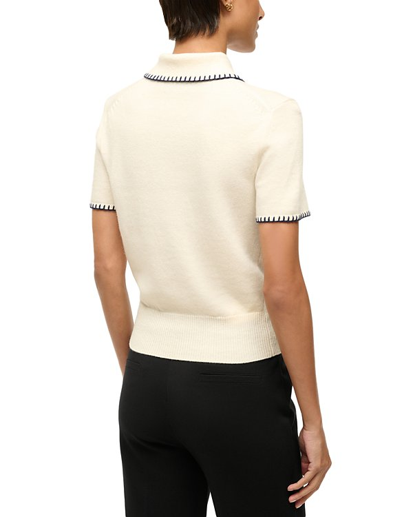Staud Windsor Whip Stitch Trim Top MSRP $265