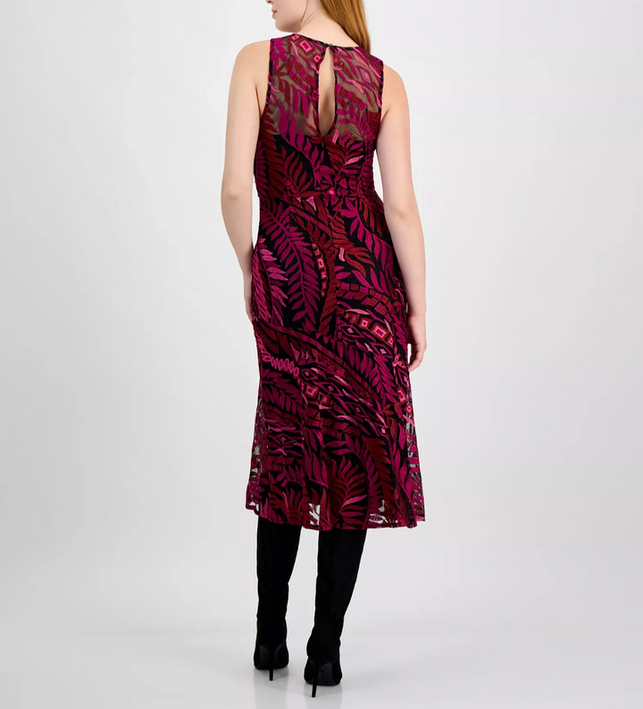 Sam Edelman Sleeveless Embroidered-Mesh Midi Dress MSRP $168