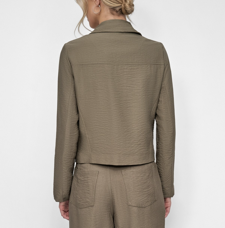 DKNY Women's Zipper Detailed Crinkle Jacket MSRP $139