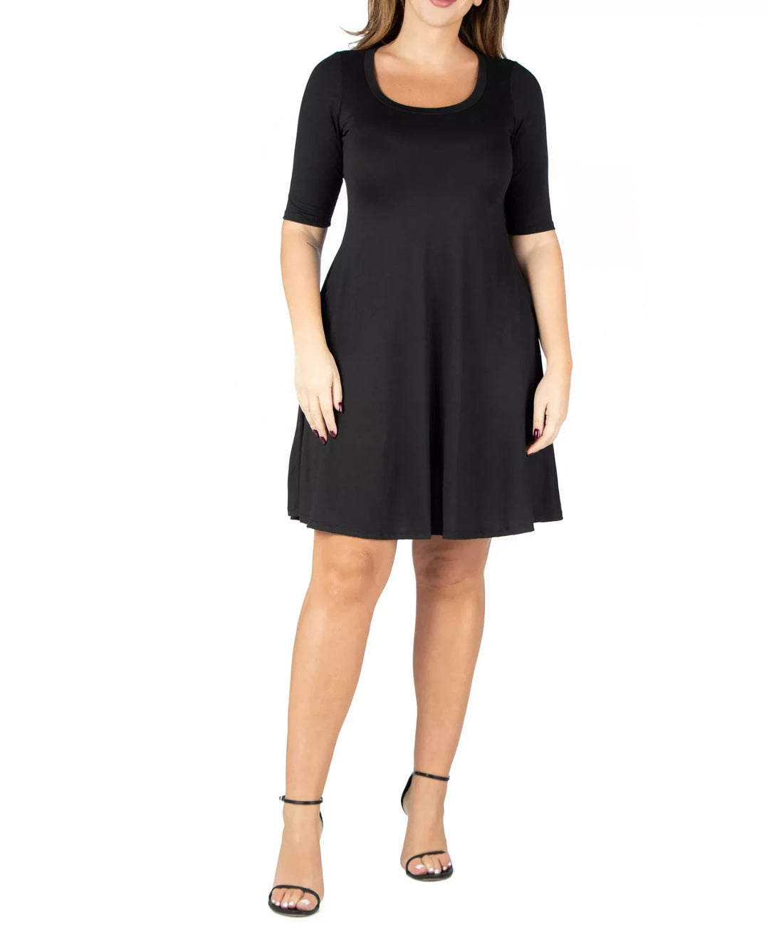 24seven Comfort Apparel Plus Size Knee Length Dress MSRP $58.99