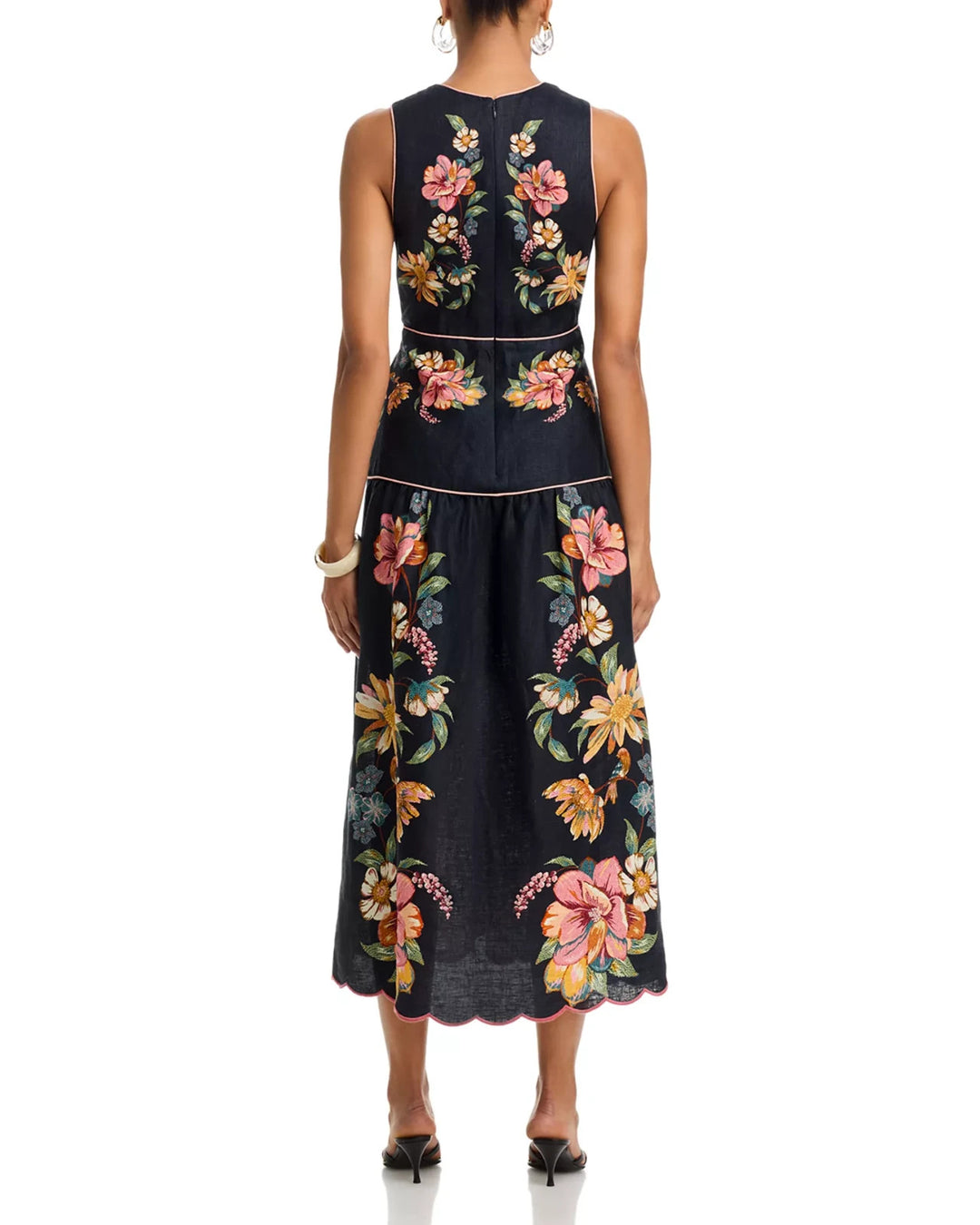 FARM Rio Maira Floral Print Linen Dress MSRP $298