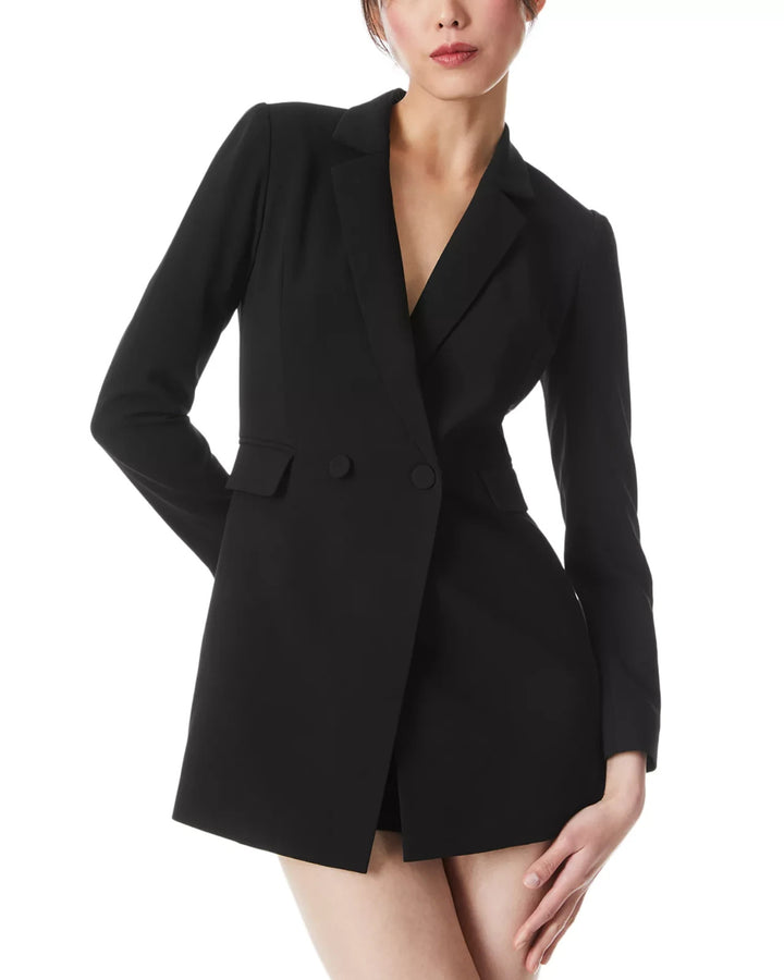 Alice and Olivia Kyrie Notched Collar Tuxedo Romper MSRP $440