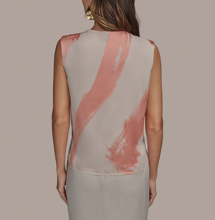 Donna Karan New York Paintstroke Burnout Sleeveless Top MSRP $89