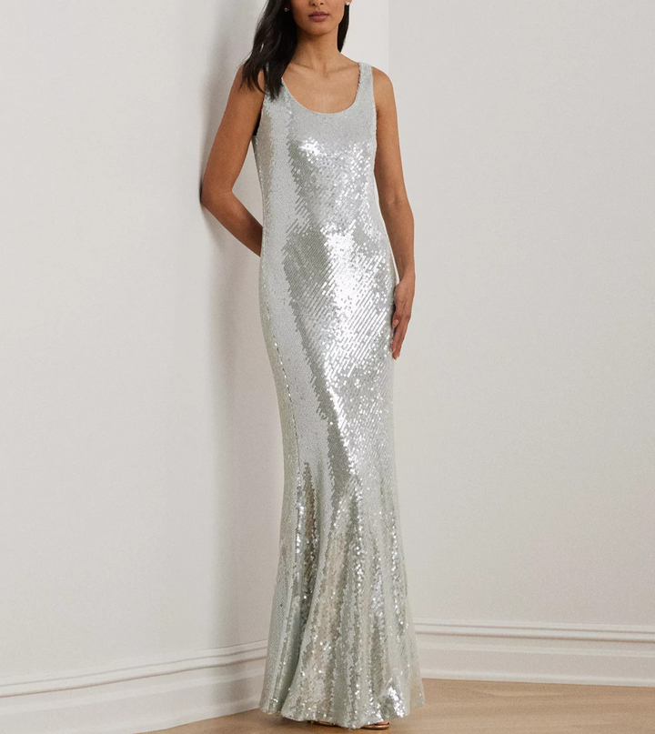 Lauren Ralph Lauren Sequined Sleeveless Gown MSRP $295
