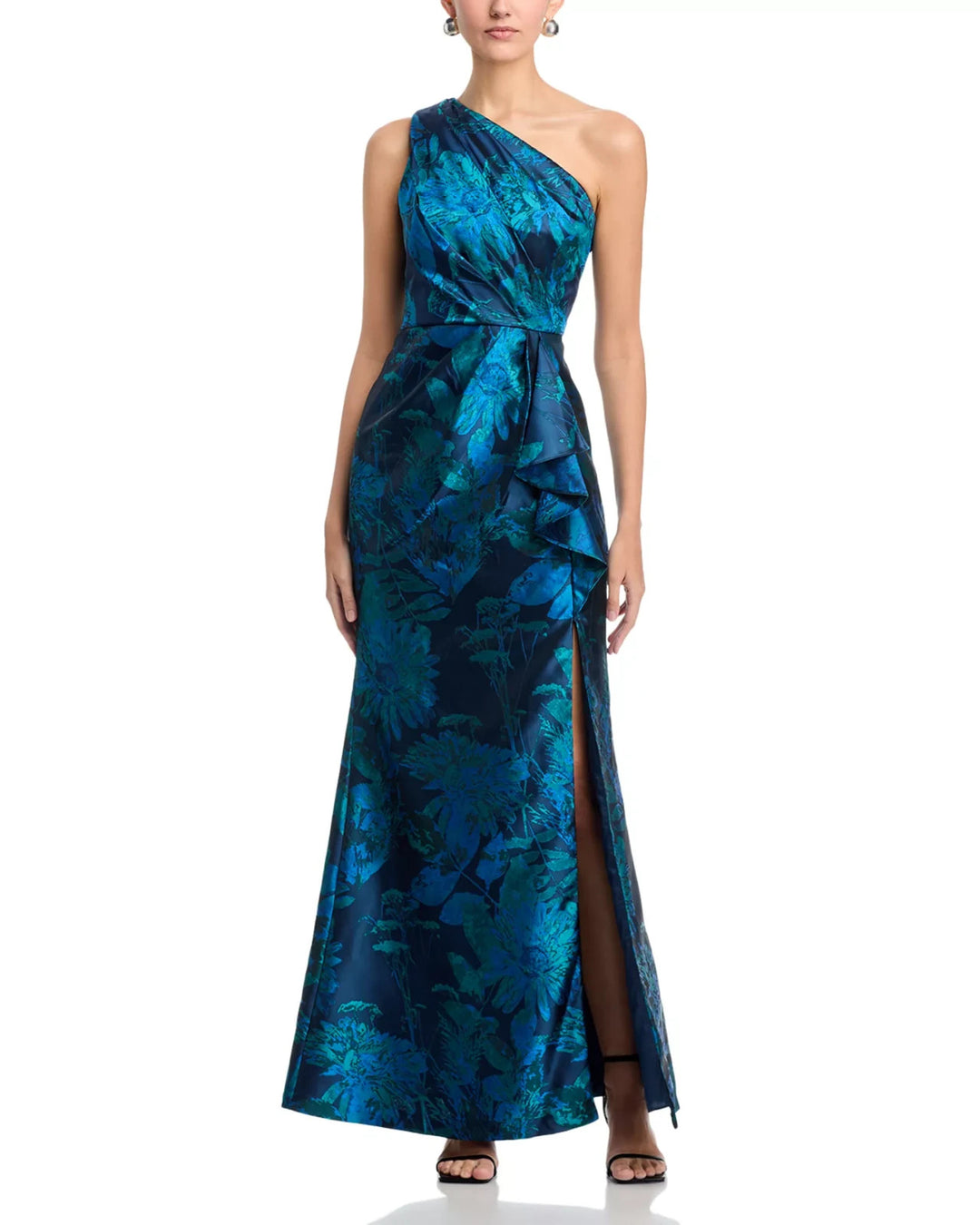 Adrianna Papell One Shoulder Jacquard Gown MSRP $269