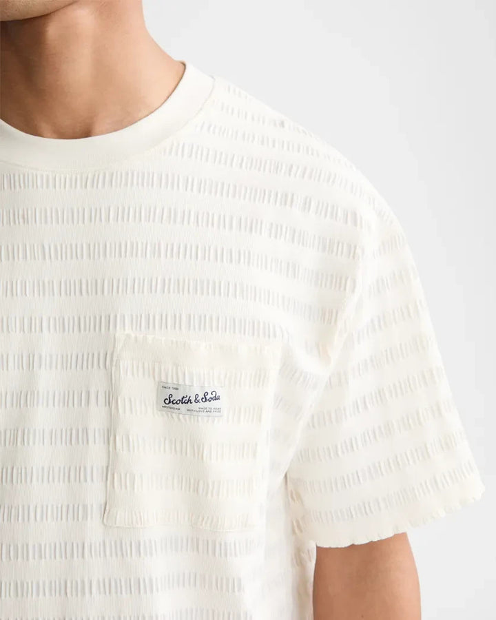 Scotch & Soda Men's Relaxed-Fit Textured Pocket T-Shirt MSRP $78