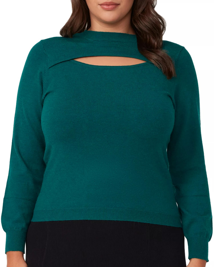 Estelle Plus Size Alba Cut Out Fitted Sweater MSRP $99