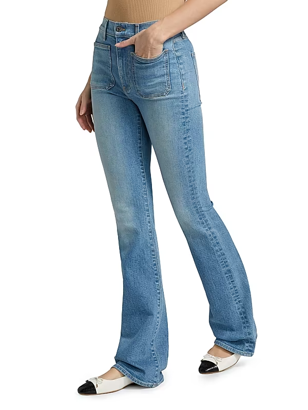 Veronica Beard Beverly High-Rise Skinny Flare Jeans MSRP $348