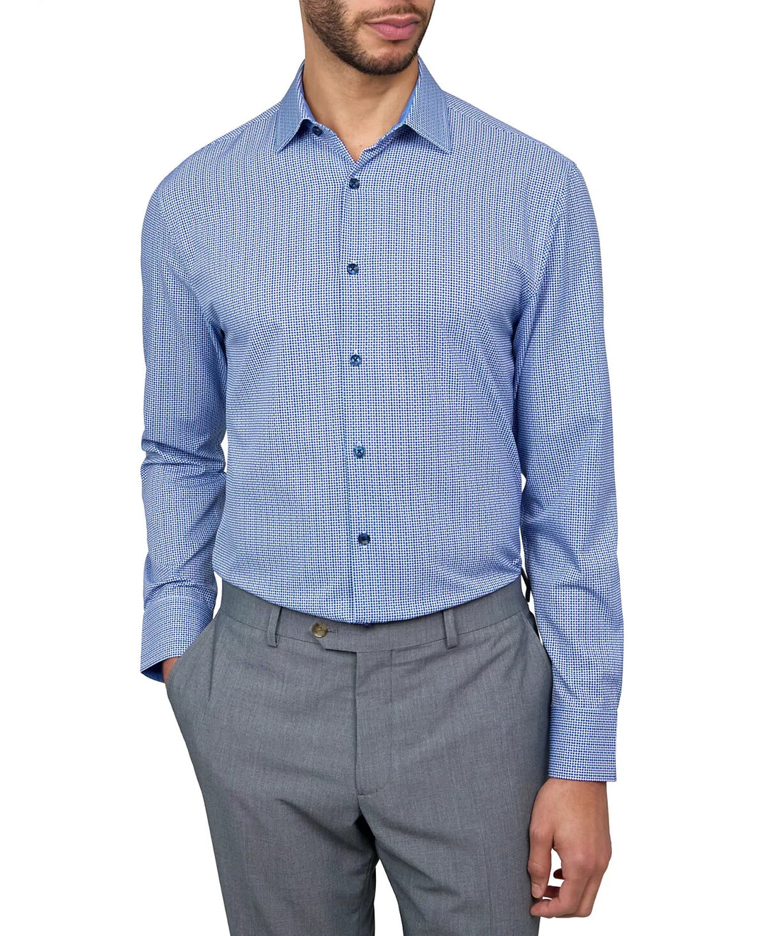 ConStruct Slim Fit Geo Performance Stretch Cooling Comfort Dress Shirt MSRP $69
