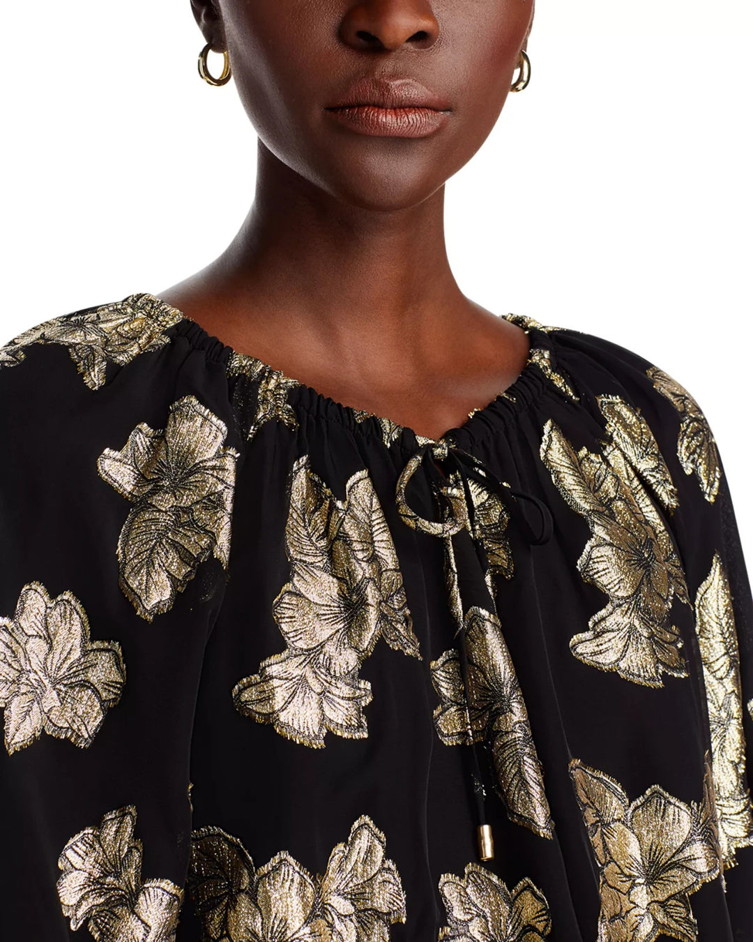 Tommy Bahama Shimmering Shores Tie Neck Blouse MSRP $148