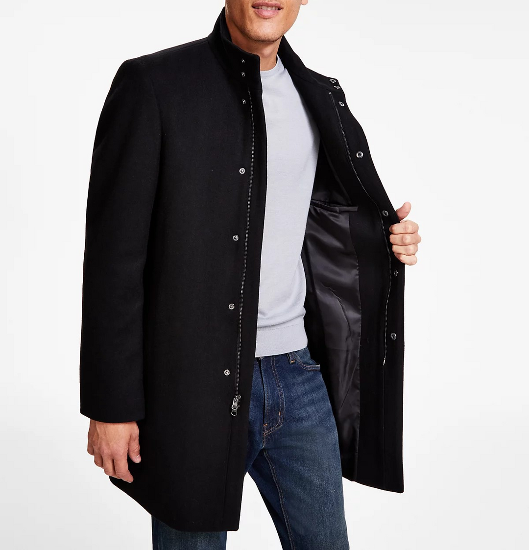 Calvin Klein Men's Mayden Slim-Fit Wool Blend Overcoat MSRP $495