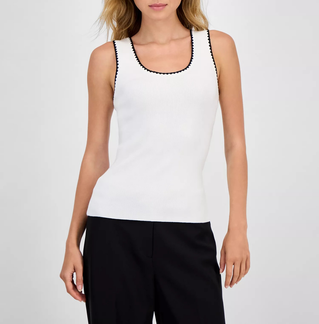T Tahari Women's Sleeveless Scoop-Neck Knit Top MSRP $68