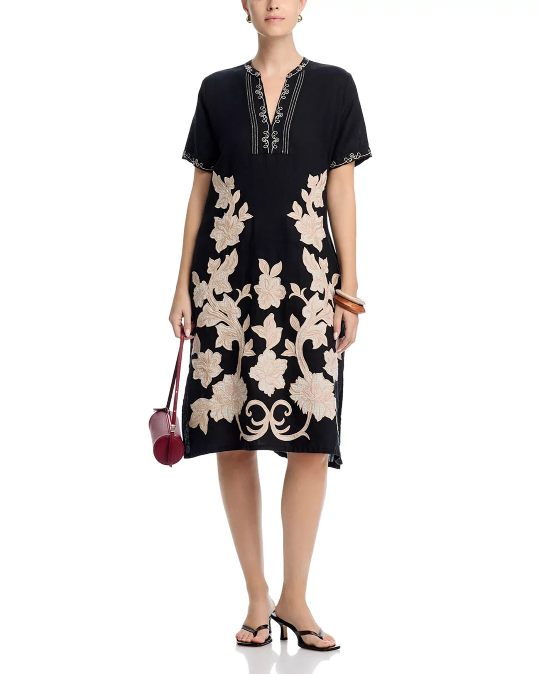 Johnny Was Henley Midi Dress MSRP $270