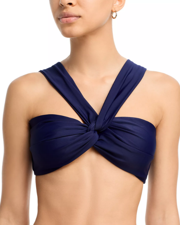 MILLY Olivia Draped Bandeau Bikini Top MSRP $165