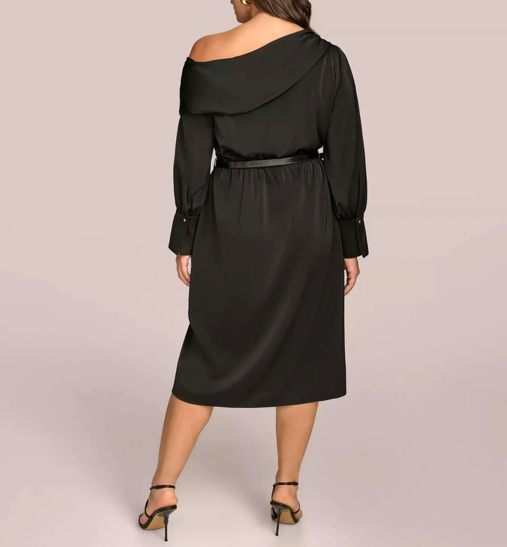 Donna Karan New York Plus Size One-Shoulder Sheath Dress MSRP $179