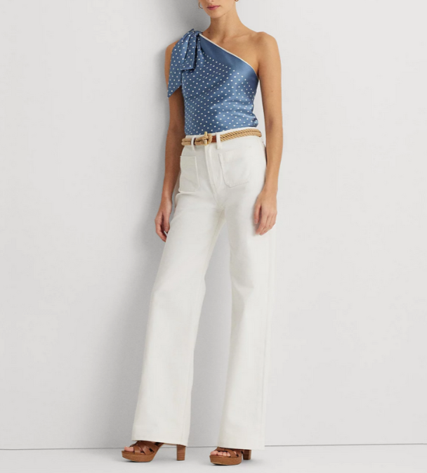 Lauren Ralph Lauren High-Rise Wide-Leg Jeans MSRP $165