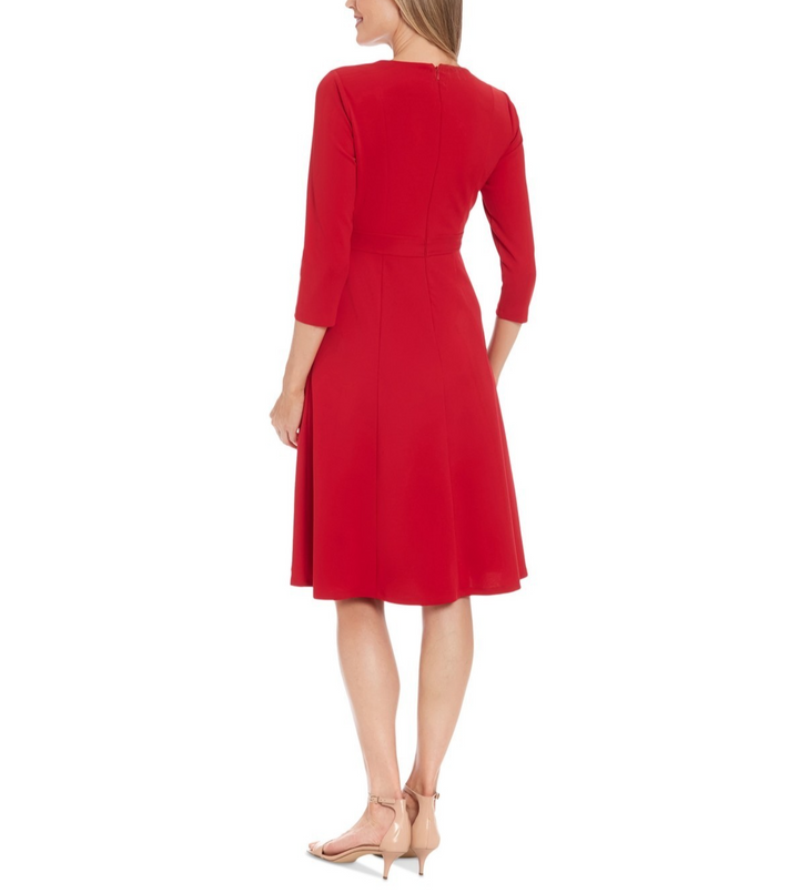 London Times Petite 3/4-Sleeve Fit- & Flare Dress MSRP $99