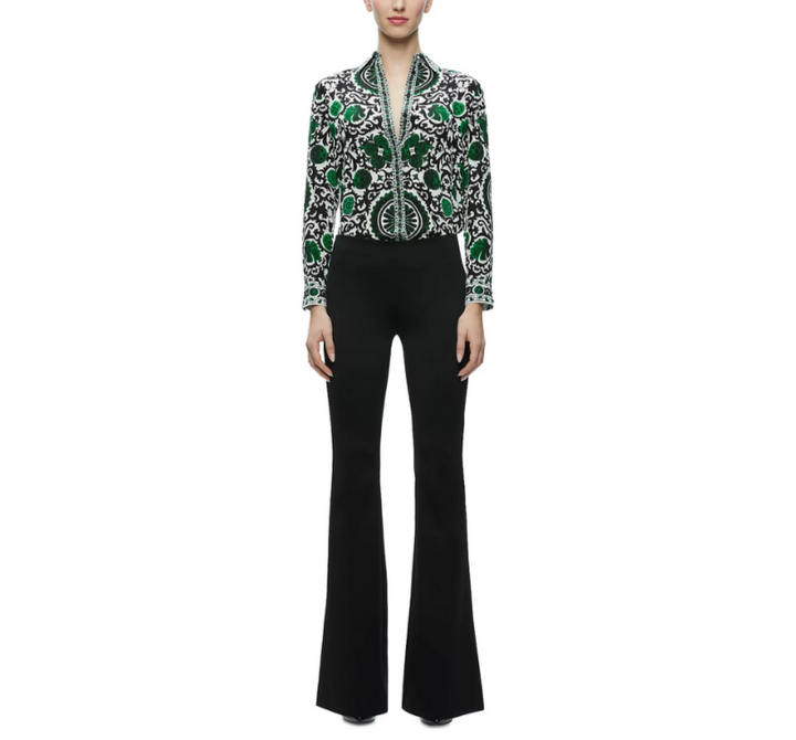 Alice and Olivia Willa Silk Printed Blouse MSRP $350