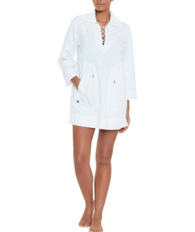 LAUREN Ralph Lauren  Lace-Up Tunic Cover-Up MSRP $180