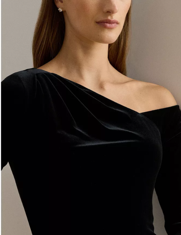 Lauren Ralph Lauren Velvet Asymmetrical Gown MSRP $295