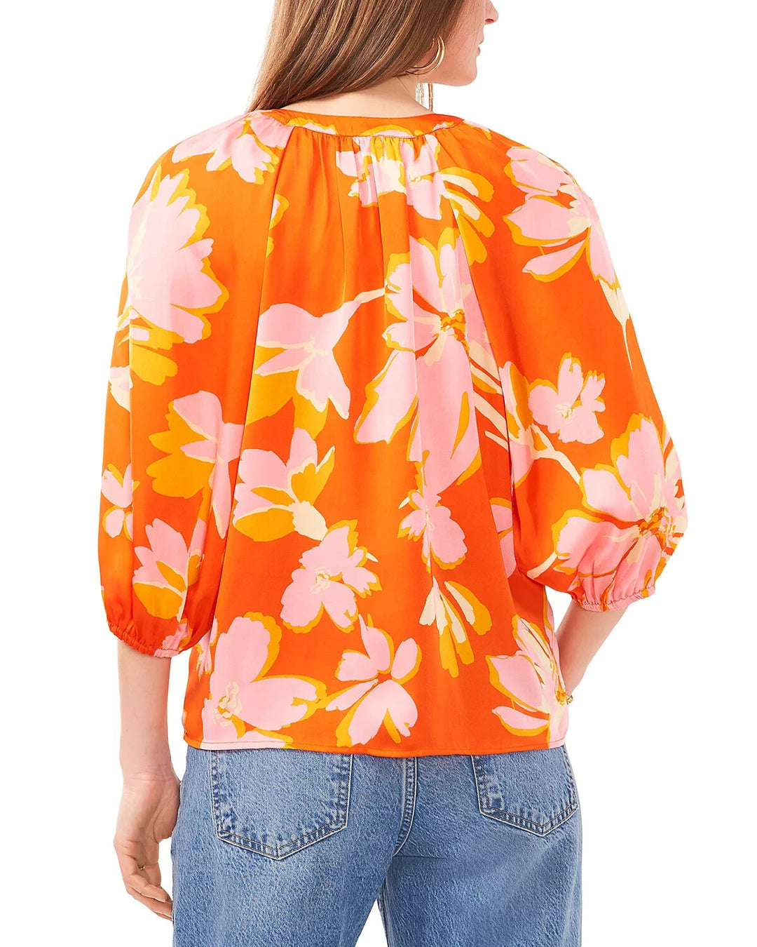 VINCE CAMUTO Printed Button Front Blouse MSRP $69