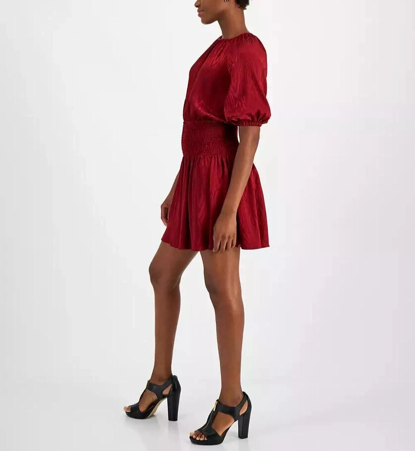 MICHAEL Michael Kors Satin Smocked Mini Dress MSRP $165