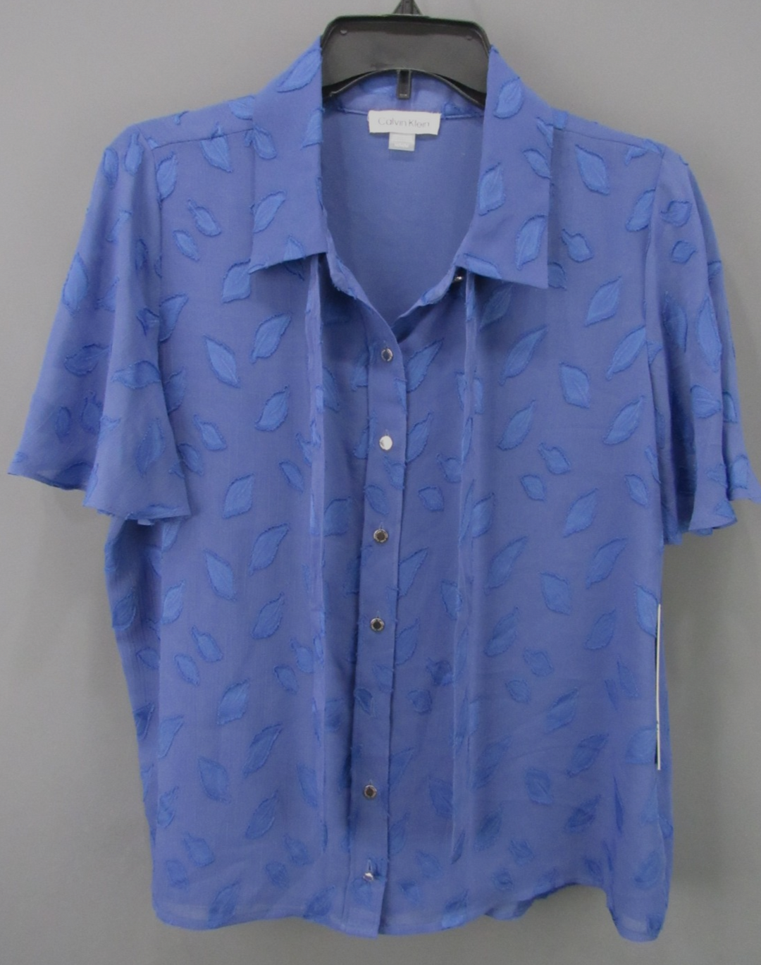 Calvin Klein Flutter Sleeve Printed Blouse MSRP $89