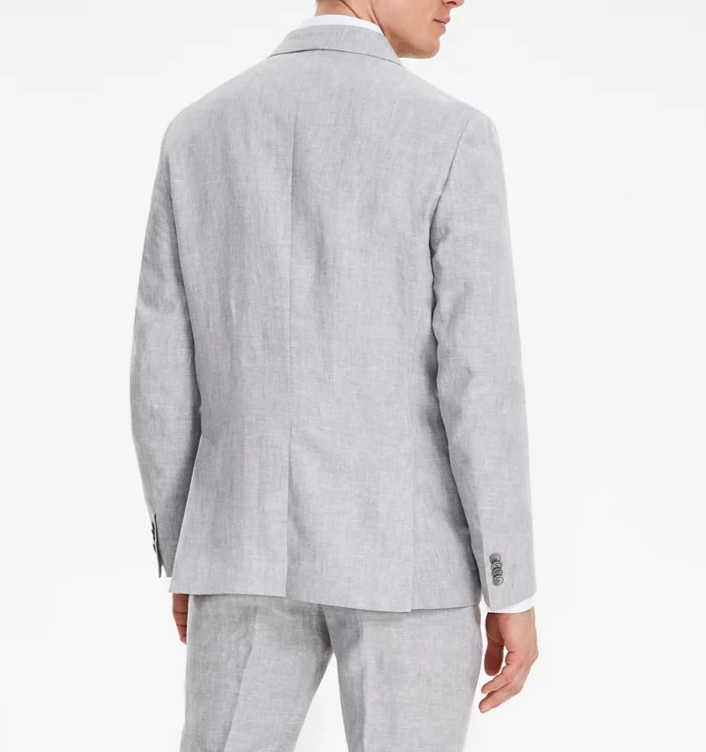 Tommy Hilfiger Men's Modern-Fit Double-Breasted Linen Suit Jacket MSRP $360