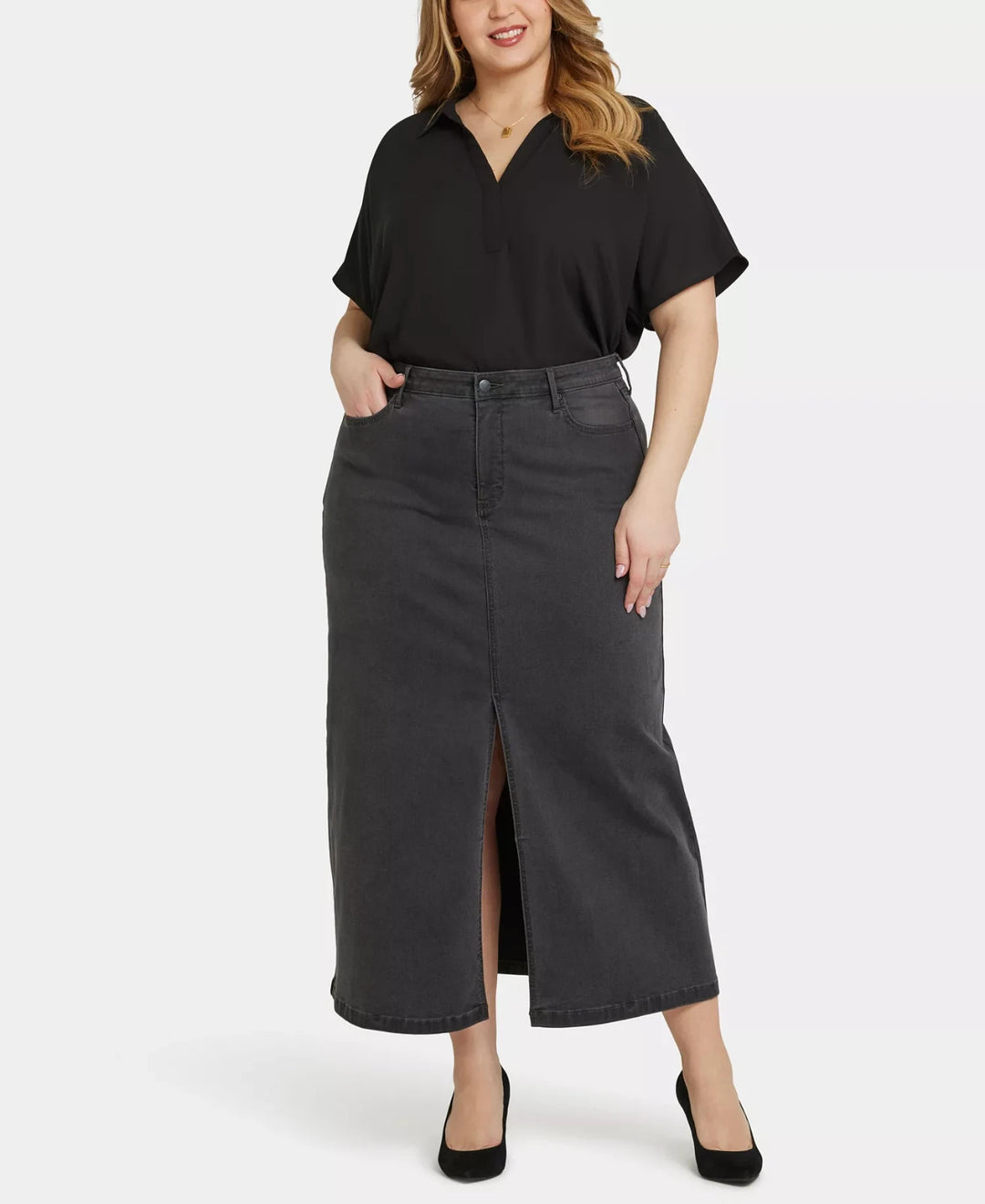 NYDJ Plus Size High Rise Long Skirt MSRP $99