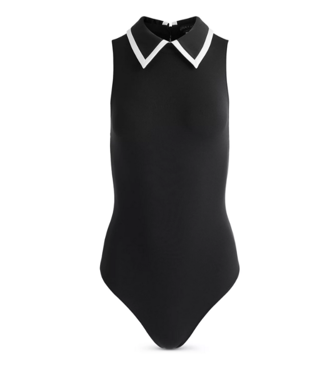 Alice and Olivia Rothy Sleeveless Collared Bodysuit MSRP $250