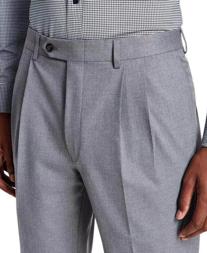 Michael Kors Men's Pleated Solid Classic Fit Pants MSRP $95