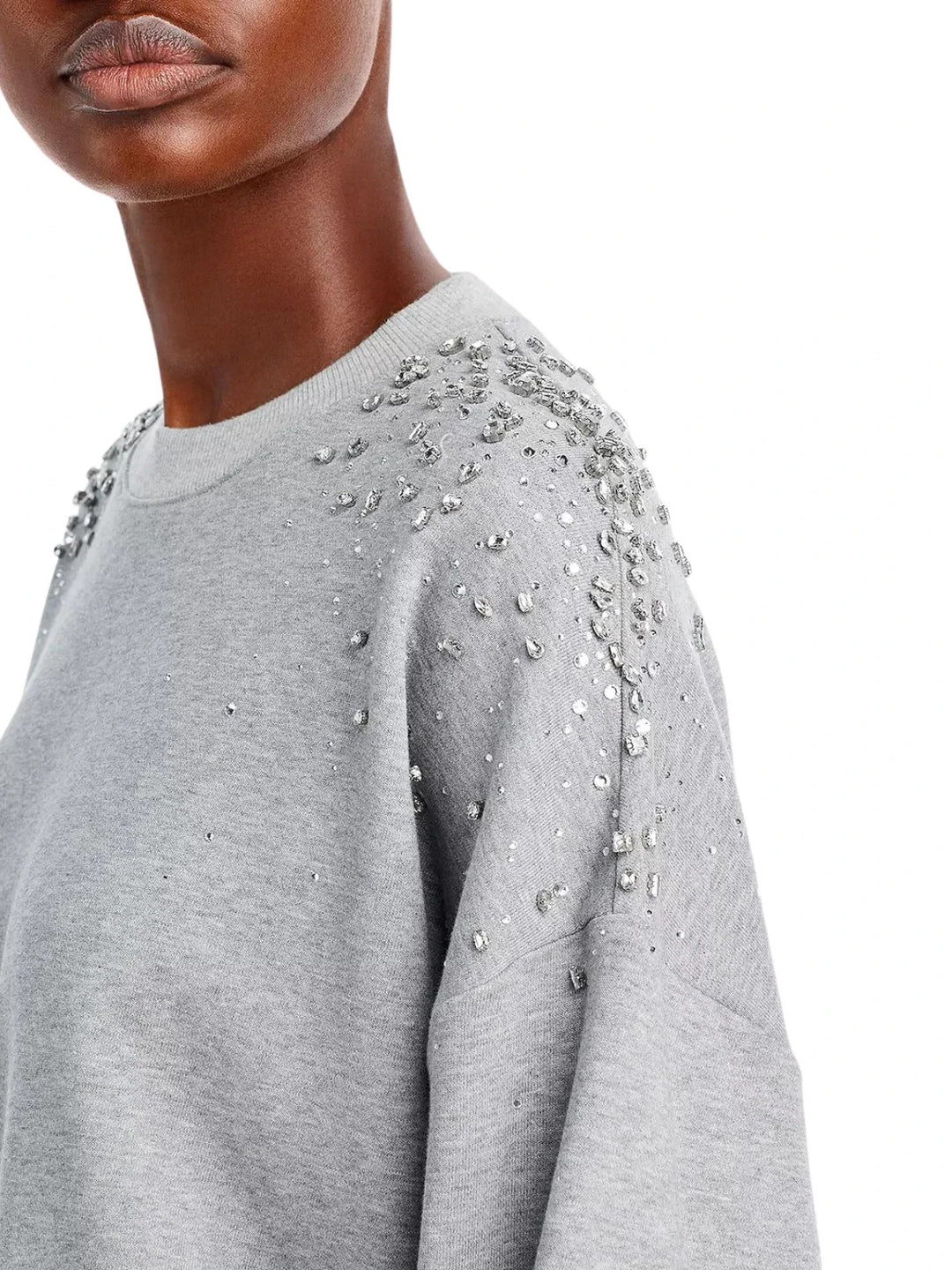 Cinq a Sept Crackle Rhinestone Sweatshirt MSRP $395