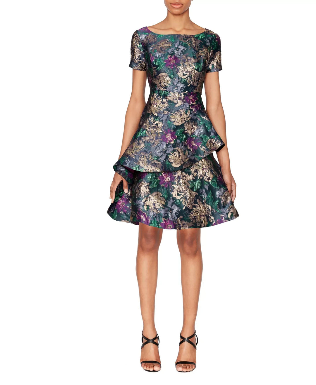 WHITE TIE by Shani Women's Printed Double-Tiered Fit & Flare Dress MSRP $179