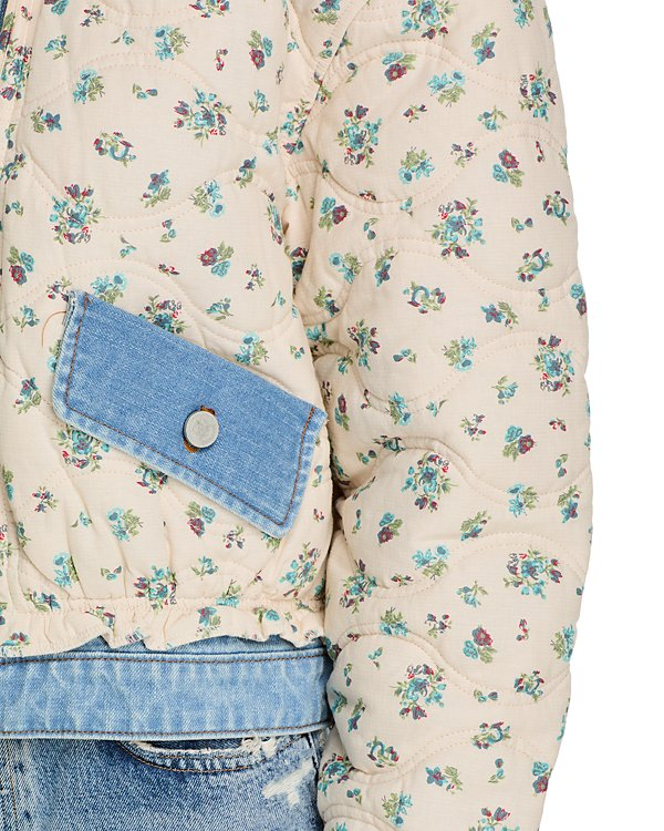 BLANKNYC Quilted Floral Denim Jacket MSRP $148