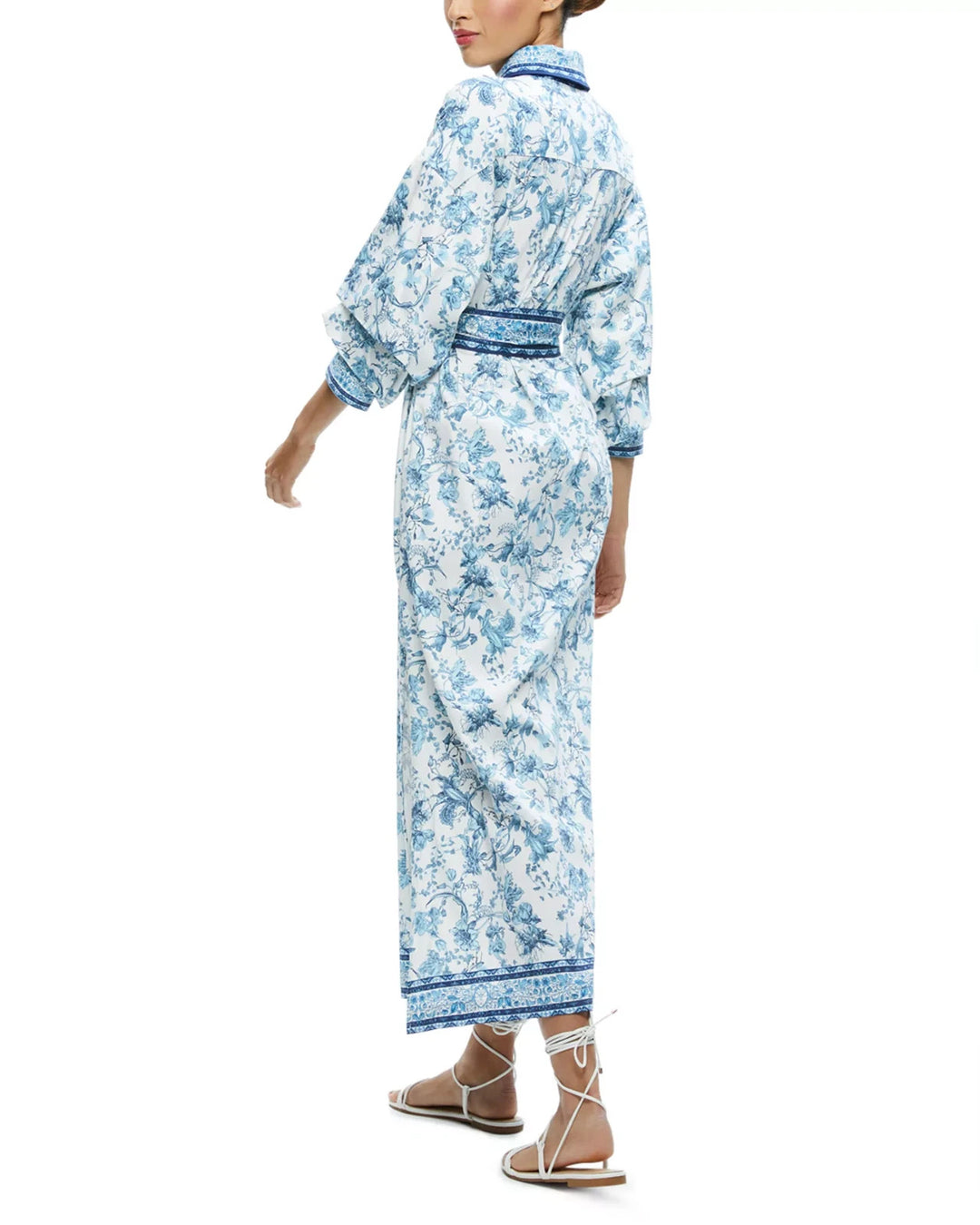 Alice and Olivia Tanika Printed Button Down Maxi Dress MSRP $495