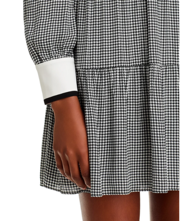 Alice and Olivia Carol Tie Neck Mini Dress MSRP $550