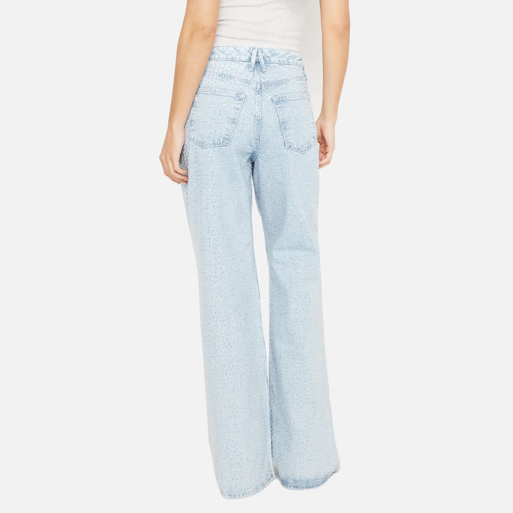 Good American Good Ease Sequinned Denim Jeans MSRP $259