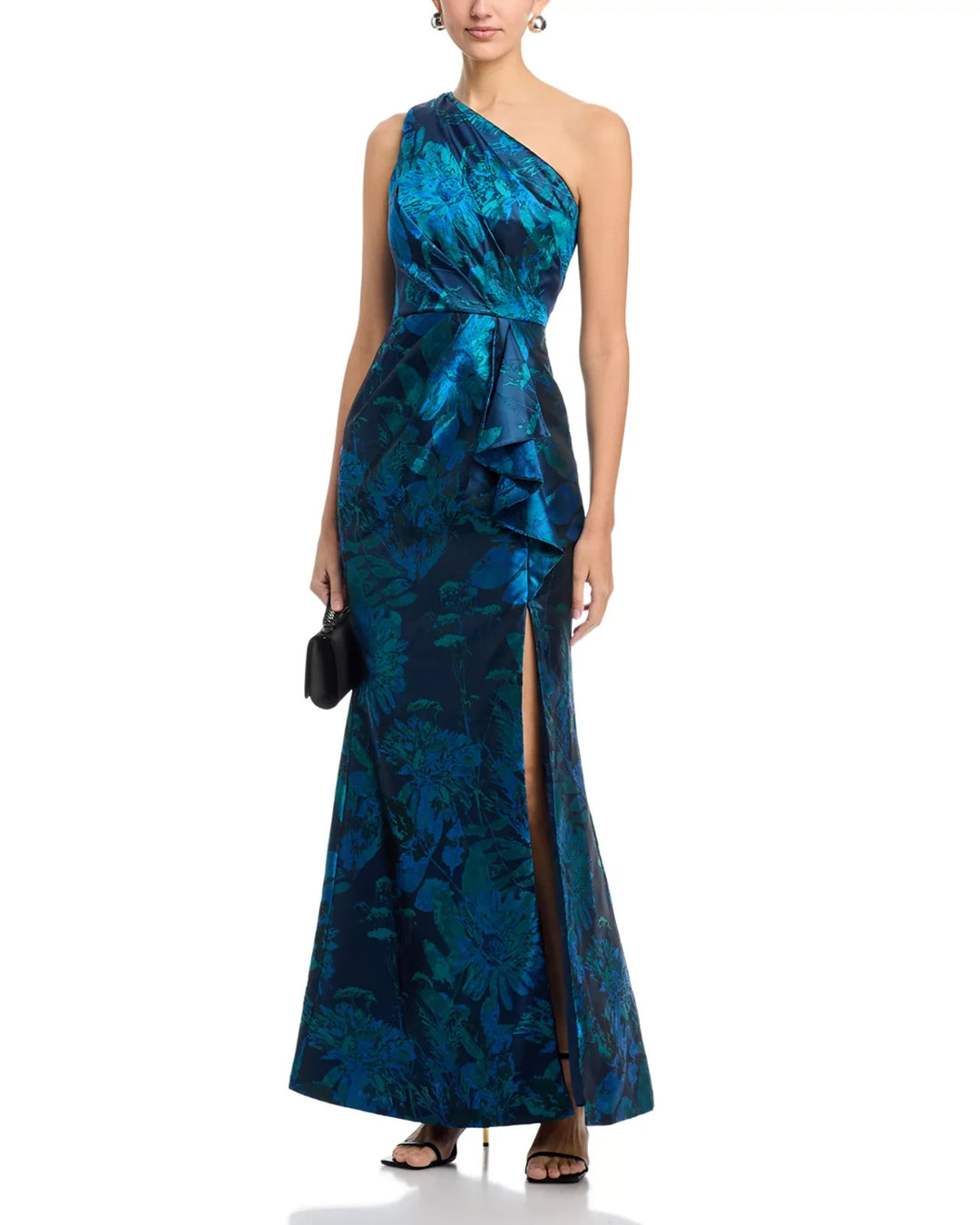 Adrianna Papell One Shoulder Jacquard Gown MSRP $269